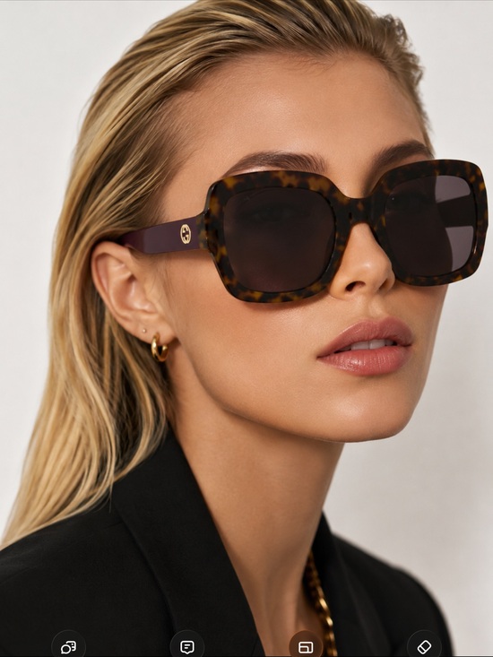 Gucci Accessories - Gucci Tortoiseshell Square Sunglasses with Brown Lenses